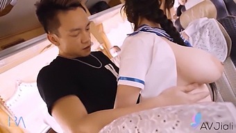 Asian Girl With Big Natural Tits Has Sex On A Bus