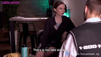Brown-Haired Babe Gets Her Mouth Filled With Cock At Work
