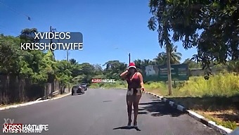 Kriss And Noel, A Hotwife Couple, Strip Down In A Busy Traffic Area Of Salvador Bahia As A Holiday-Themed Video.