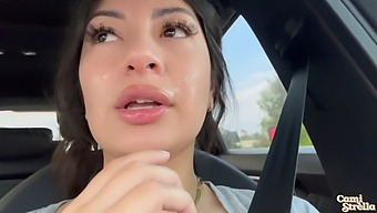 Public Humiliation For Latina Who Receives Facial Cum After Intense Oral Session