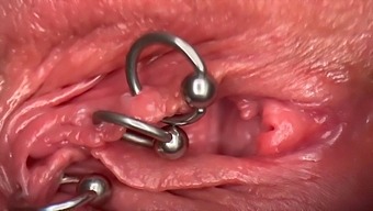 Intensely Close-Up Of My Pierced Clit And Vagina Until It Becomes Moist And Urine Enters