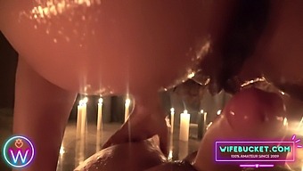 Intense Couples Threesome With Candles And Lingerie In Hd