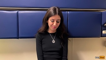 Young Pornstar Engages In Public Sex For Financial Gain On A Train