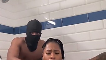 A Mature Woman Enjoys Anal Sex In The Shower With A Black Man
