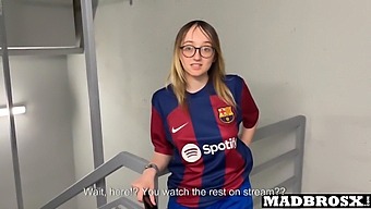 Psg Fans Take Turns On Barcelona Supporter In The Stadium Corridors