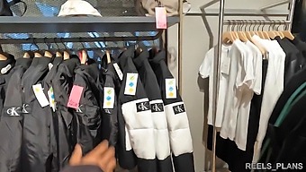 British University Student'S Big Ass Gets Double Penetrated In Fitting Room By Two Strangers